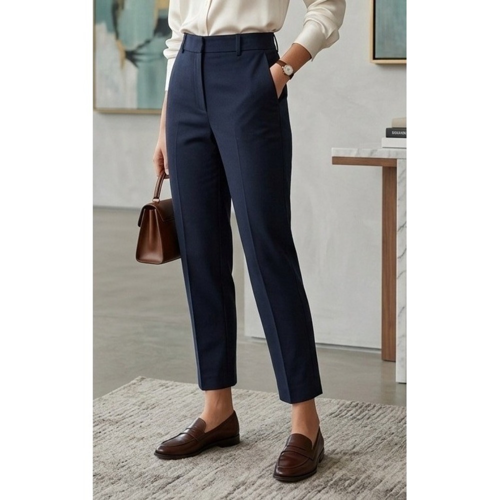 Ann Taylor Tapered Ankle Trouser Pants Women's 2 Cotton Blend Career Office Work